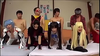 Asian Orgy Group With Cute Cosplayers