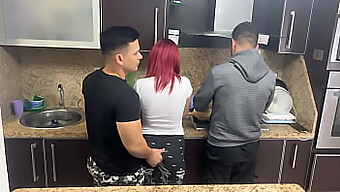 Amateur Wife Gets Her Ass Grabbed By Her Husband'S Friend While Cooking