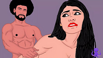 Desi (Indian) Teen Mia Khalifa Takes On A Big Black Cock In This Animated Cartoon Porn Video