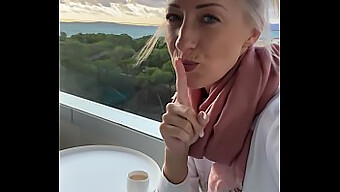 German Amateur Gets Herself Off On A Hotel Balcony