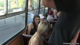 Painful Blowjobs And Facial Cumshots In A Public Bus