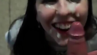 Amateur Slut Takes A Handjob And Gets A Facial