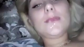 Blonde Wife Swallows Cum In Group Blowjob